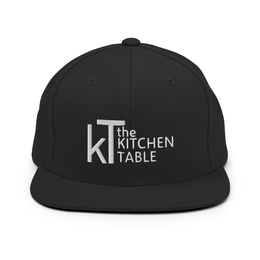 Kitchen Table White Logo Snapback Hat