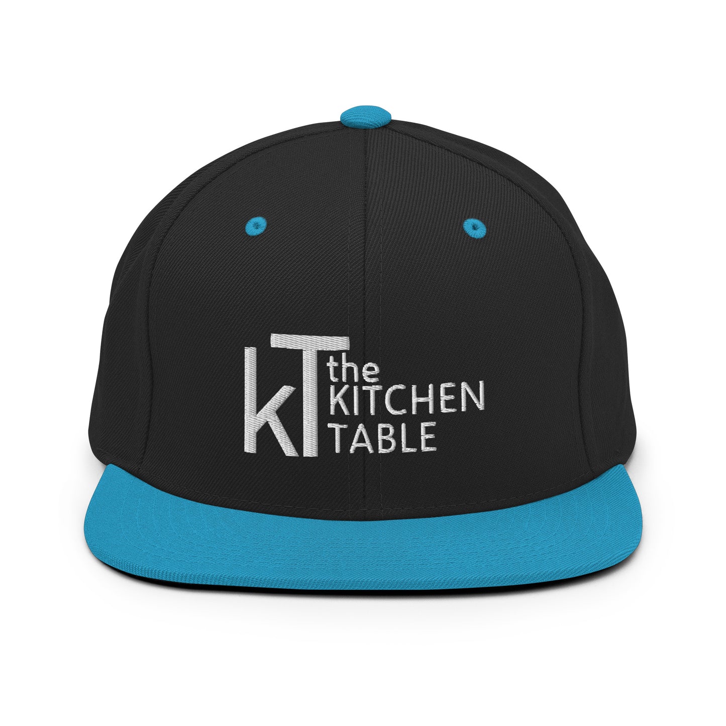 Kitchen Table White Logo Snapback Hat
